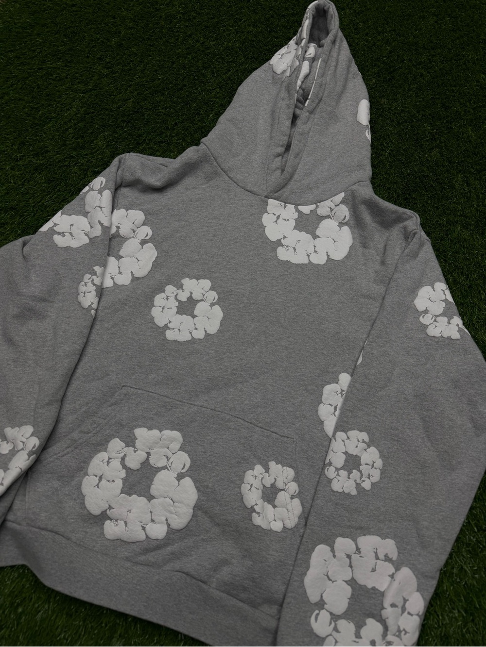 Grey denim tears FUFU hoodie - Picture 2 of 3